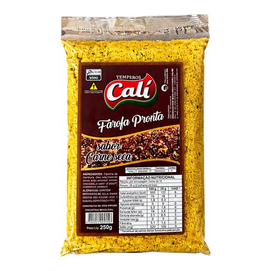 Farofa Pronta Carne Seca 250g — Temperos Cáli